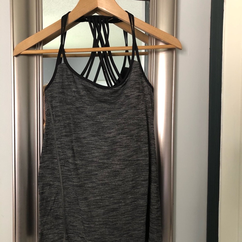 Lululemon heather gray strappy tank top